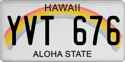 HI license plate YVT676