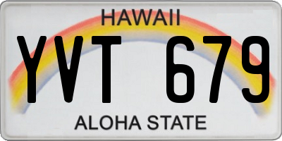 HI license plate YVT679