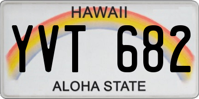 HI license plate YVT682