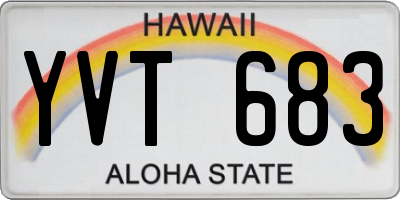 HI license plate YVT683