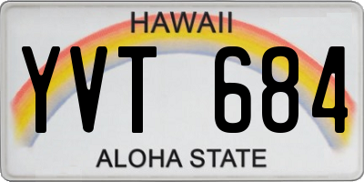 HI license plate YVT684