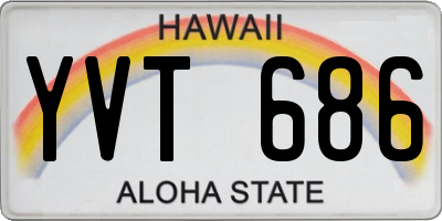 HI license plate YVT686