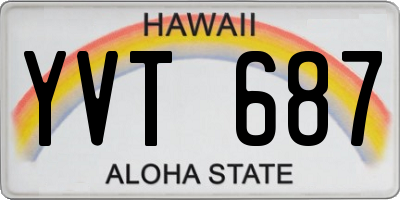 HI license plate YVT687