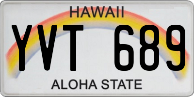 HI license plate YVT689