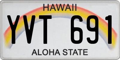 HI license plate YVT691