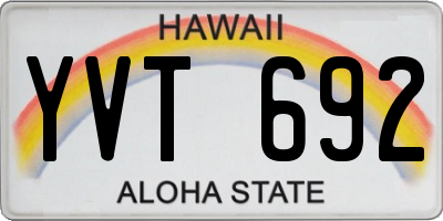 HI license plate YVT692