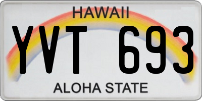 HI license plate YVT693