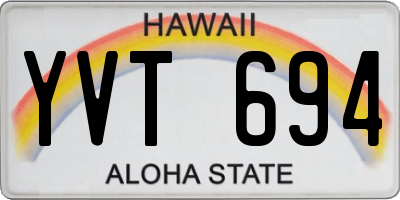 HI license plate YVT694