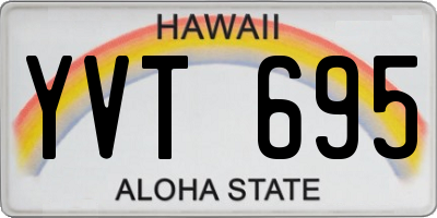 HI license plate YVT695