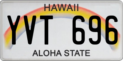 HI license plate YVT696