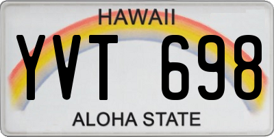HI license plate YVT698
