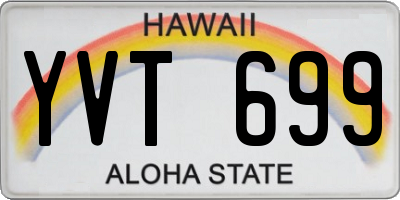 HI license plate YVT699