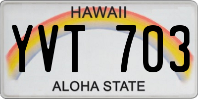 HI license plate YVT703