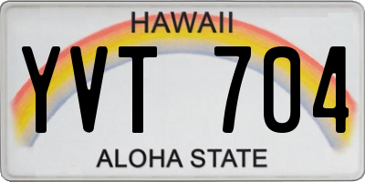 HI license plate YVT704