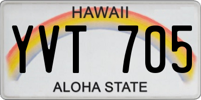 HI license plate YVT705