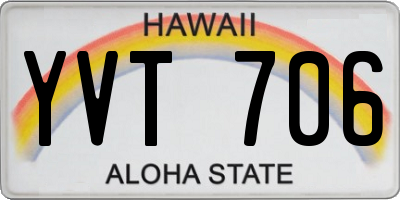 HI license plate YVT706