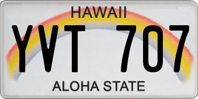 HI license plate YVT707