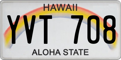 HI license plate YVT708