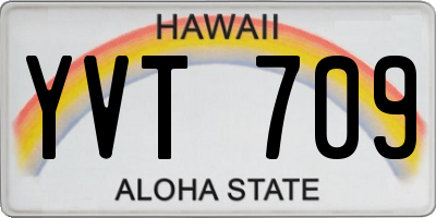 HI license plate YVT709