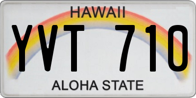 HI license plate YVT710