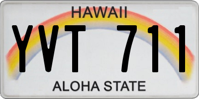 HI license plate YVT711