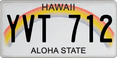 HI license plate YVT712