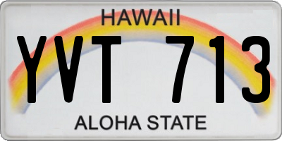 HI license plate YVT713