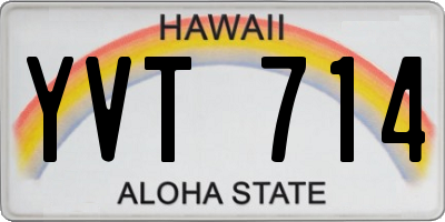 HI license plate YVT714