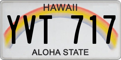 HI license plate YVT717