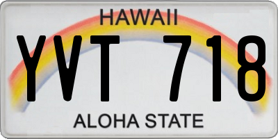 HI license plate YVT718