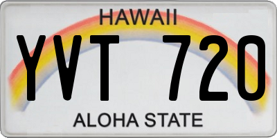 HI license plate YVT720