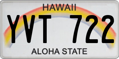 HI license plate YVT722