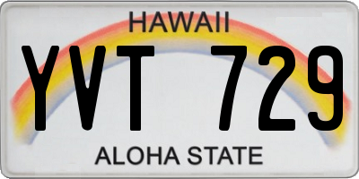 HI license plate YVT729