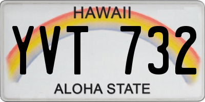 HI license plate YVT732