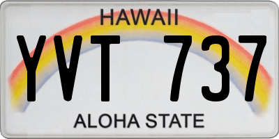 HI license plate YVT737