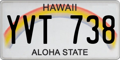 HI license plate YVT738