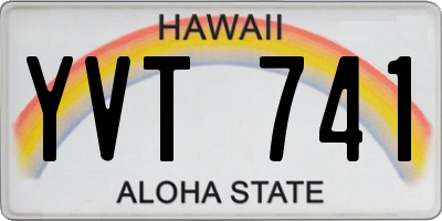 HI license plate YVT741
