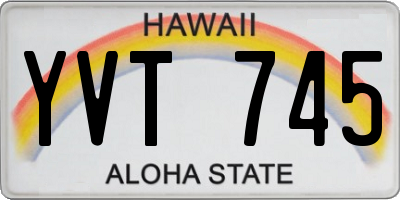 HI license plate YVT745
