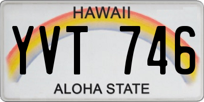 HI license plate YVT746
