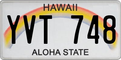 HI license plate YVT748