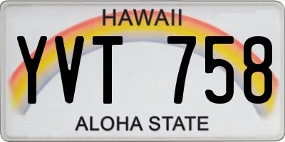HI license plate YVT758