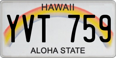 HI license plate YVT759