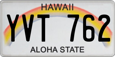 HI license plate YVT762