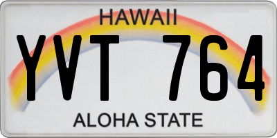 HI license plate YVT764