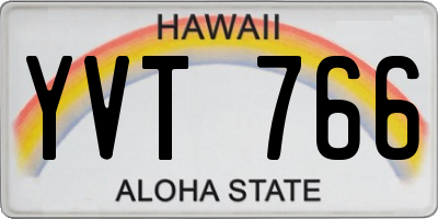 HI license plate YVT766