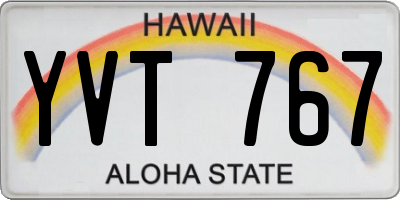 HI license plate YVT767