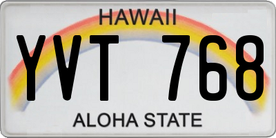 HI license plate YVT768