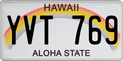 HI license plate YVT769