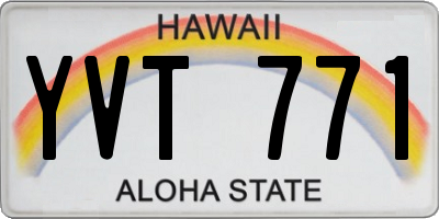 HI license plate YVT771