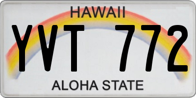 HI license plate YVT772